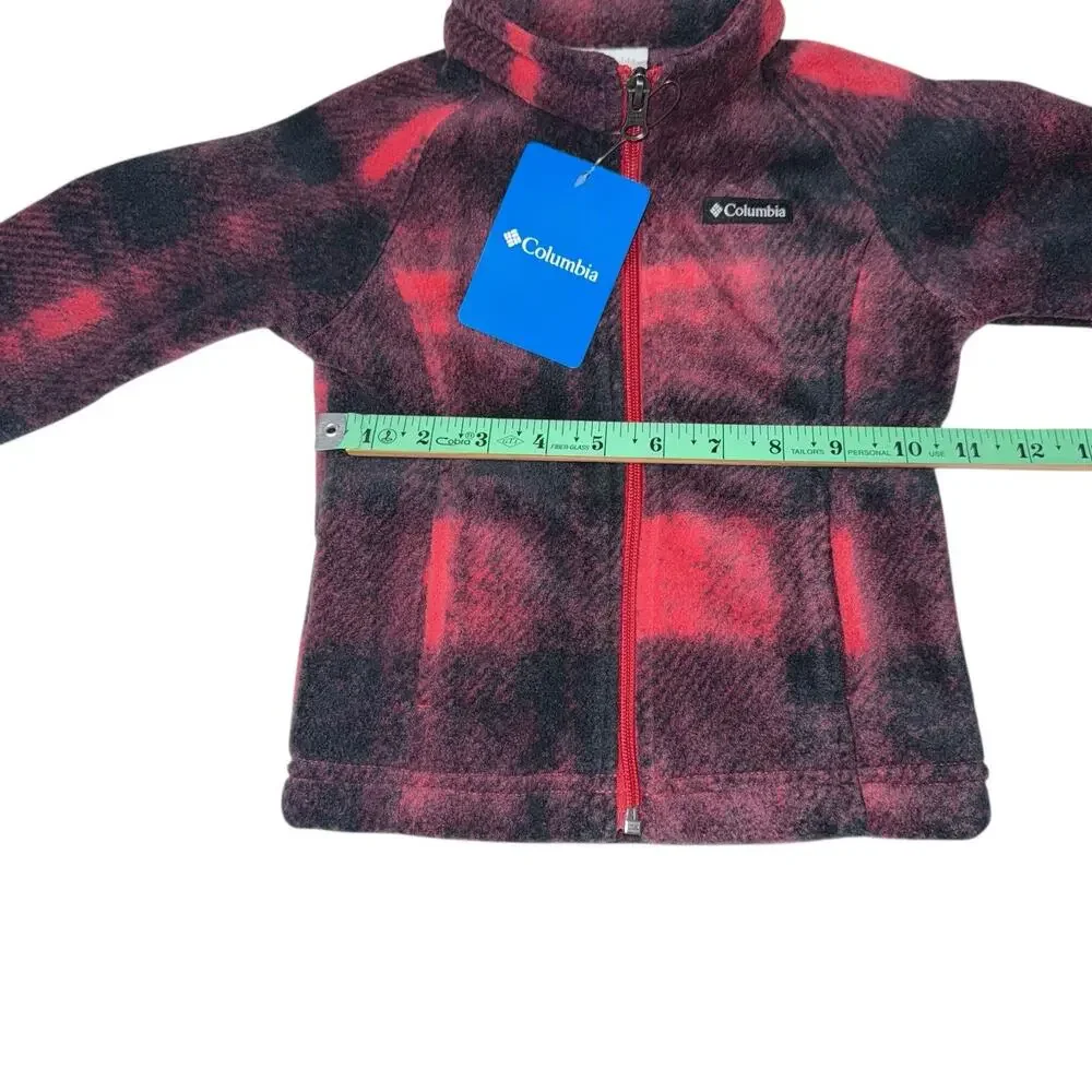 Columbia Jacket Benton Springs Fleece Red plaid Zip SZ/ Infant 18-24 Month - Picture 3 of 8